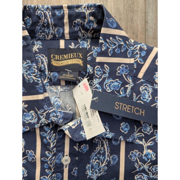 NWT NEW DANIEL CREMIEUX PREMIUM DENIM MENS Large BUTTON-UP SHIRT PAISLEY - Picture 2 of 6